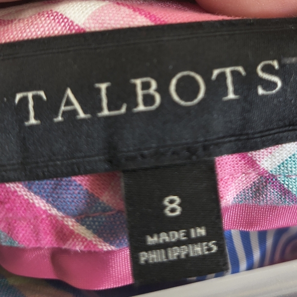 3/20$*Plaid Multicolor Pencil Skirt Talbots Size 8 - Picture 2 of 6